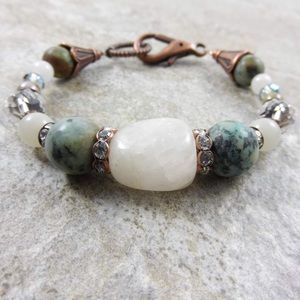 Quartz and African turquoise bracelet